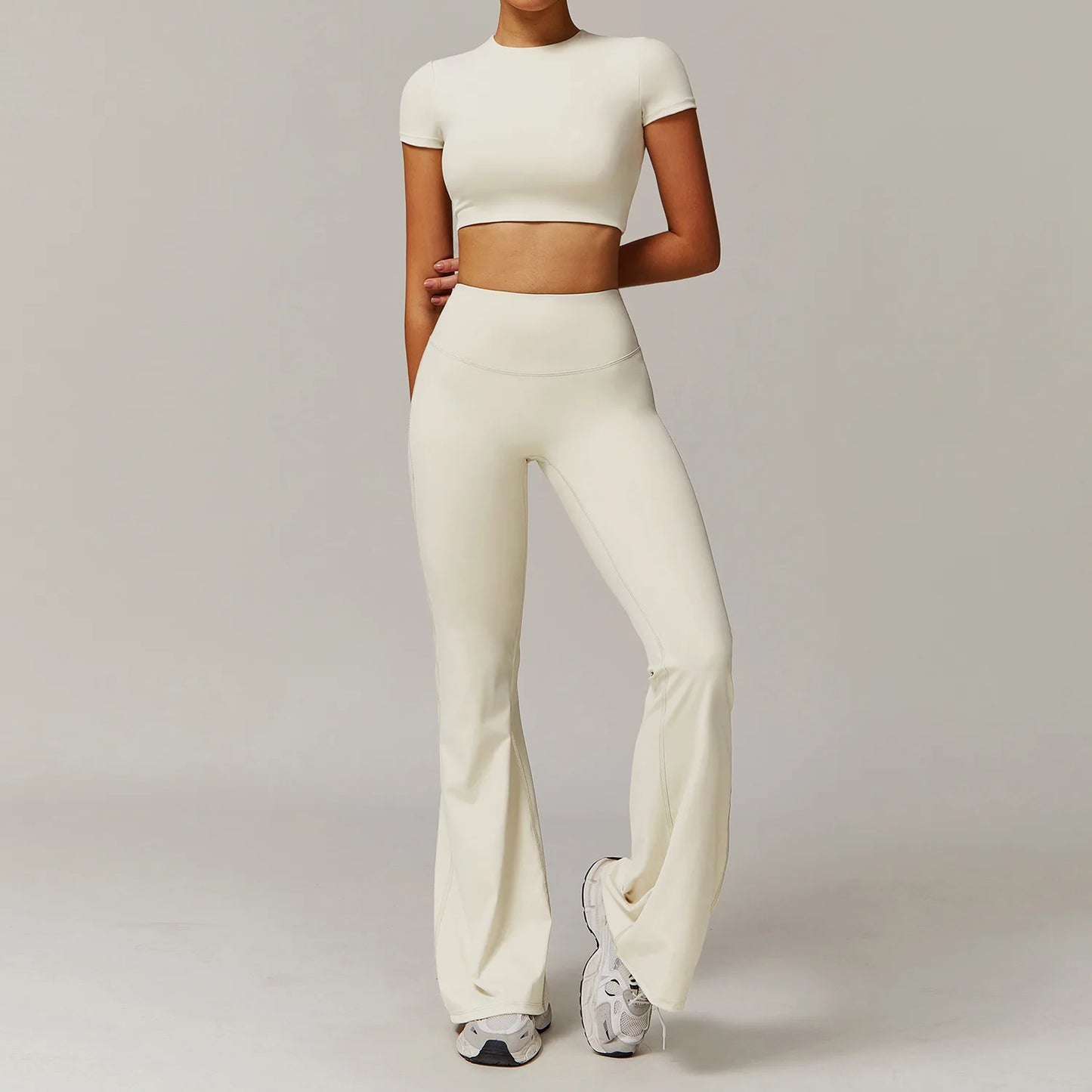 Women's Tracksuit 2PCS Yoga Sets Sportswear Workout Fitness Long Sleeved Sports Bra High Waist Leggings Gym Clothing Sports Suit