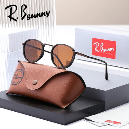 Gafas de sol de diseño retro con montura redonda para hombre, polarizadas, UV400, para mujer, accesorios informales para conducir.