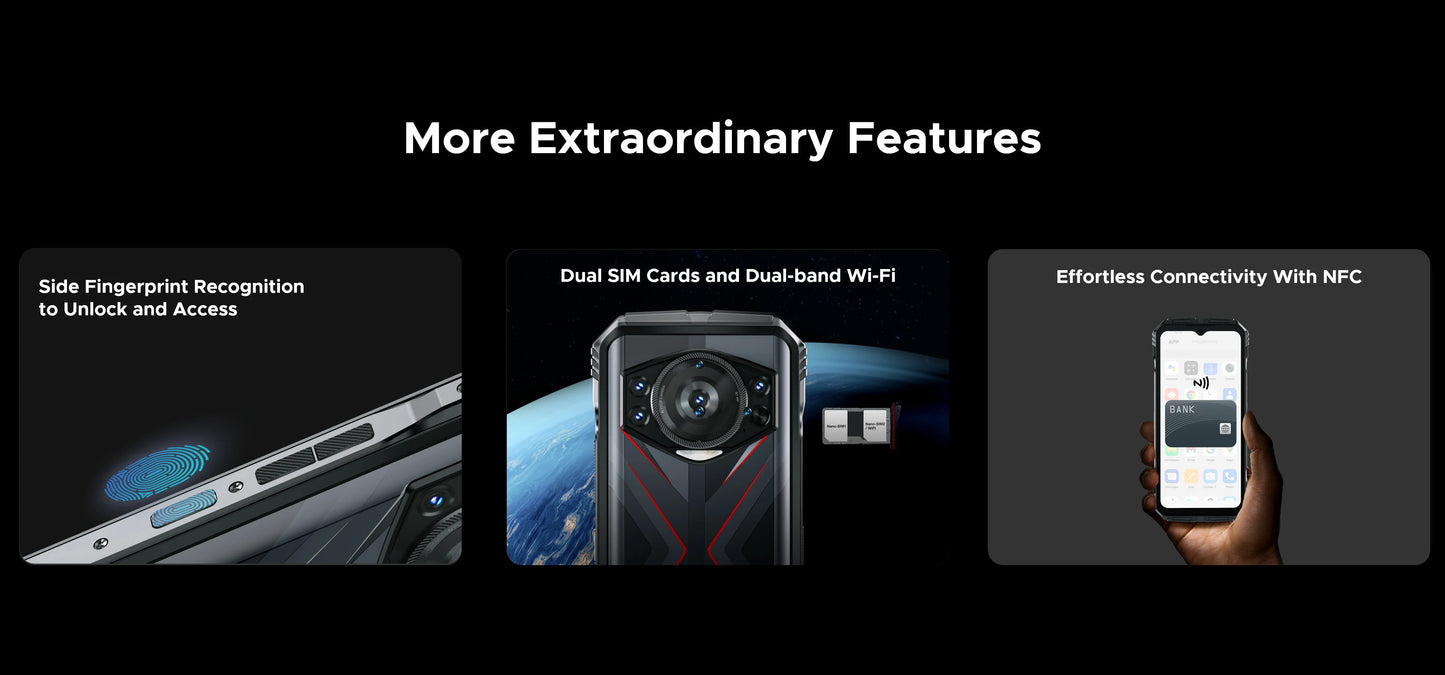 Smartphone robusto DOOGEE S118 de 8 GB y 512 GB, pantalla FHD+ de 6,58", Helio G99, cámara IA de 50 MP, 10800 mAh, Android 14, NFC, 4G.