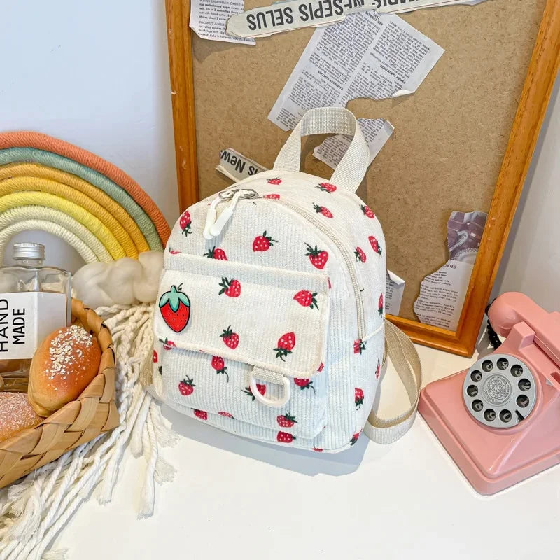 Mini mochila de pana retro para mujer, informal, bonita, para exteriores, con doble hombro, estilo coreano, simple, con bolsillo para teléfono móvil, poliéster, L