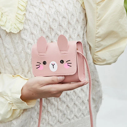 Accesorios para niños, bolso bandolera pequeño con diseño de conejo, bolso bandolera pequeño para niñas, monedero pequeño con dibujos animados para niños y niñas.