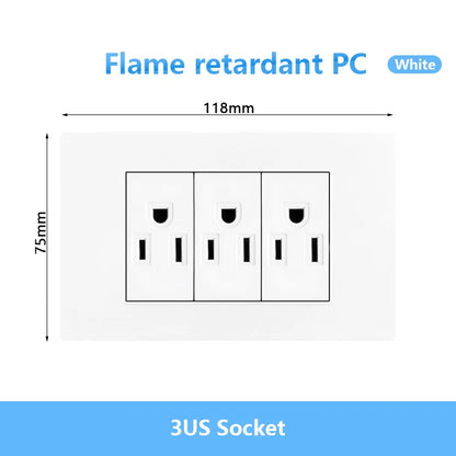 Enchufe de pared USB inteligente tipo C de 20 W con carga rápida para Italia, Chile y México; panel de interruptor de luz eléctrico de Brasil con toma USB-C universal.