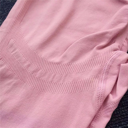 Conjuntos de ropa deportiva de media pieza sin costuras para mujer, conjuntos de gimnasio de manga larga, sujetador deportivo de yoga, leggings push up y mallas deportivas.