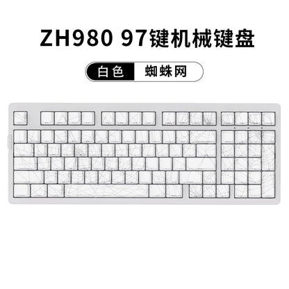 Teclado mecánico ZORNHER ZH980 Spider Web, inalámbrico, 2,4 G, Bluetooth, personalizado, para oficina, HIFI, silencioso.