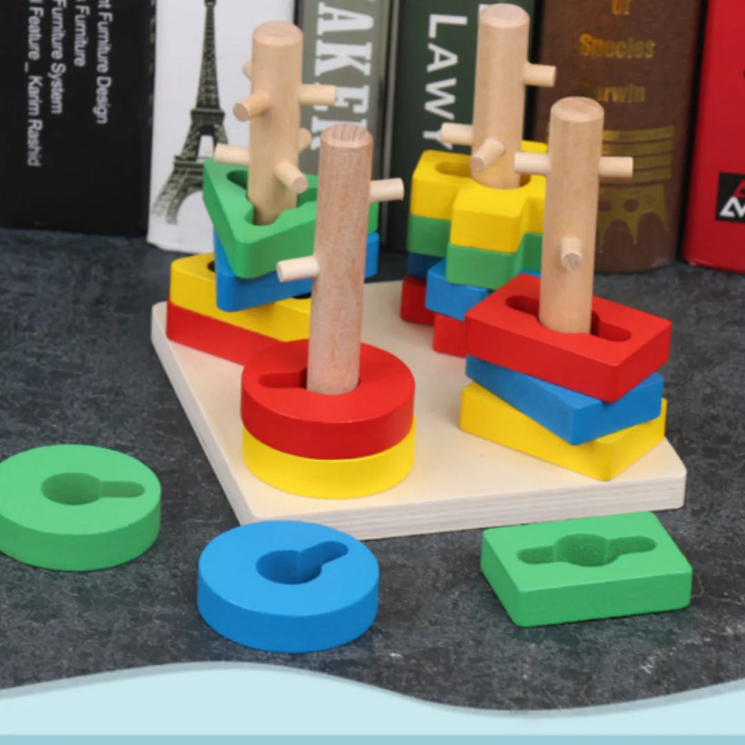 Juguetes de madera para niños, juguetes de educación temprana Montessori, juguetes de entrenamiento lógico para bebés, regalo de cumpleaños para niños y niñas.