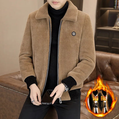 Chaqueta de algodón de invierno para hombre, nueva, resistente al frío, de alta gama, con forro polar, gruesa, informal, ajustada, con cremallera, abrigo corto de moda, tendencia