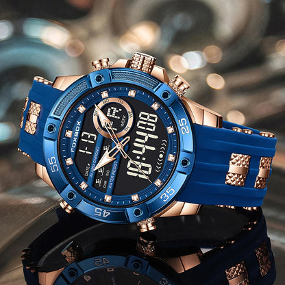 Nuevo reloj de pulsera de cuarzo original de lujo de la marca FOXBOX para hombre, reloj analógico digital resistente al agua de estilo militar a la moda para hombre