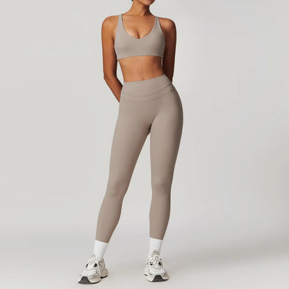 SWELTERING Conjunto de 2 piezas de ropa deportiva para mujer, conjunto de yoga, ropa deportiva para gimnasio, trajes de yoga, conjunto de fitness, chándales, sujetador deportivo, leggings para gimnasio
