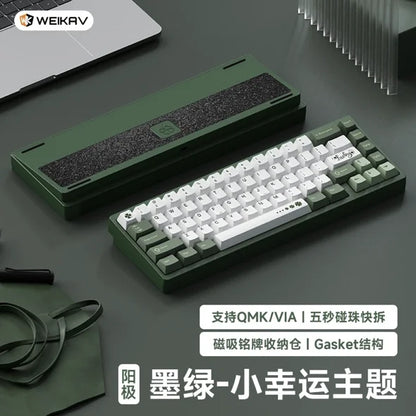 Teclado mecánico para juegos Weikav Lucky65 V2 RGB con junta intercambiable en caliente, estructura de 3 modos, aleación de aluminio, accesorio para PC