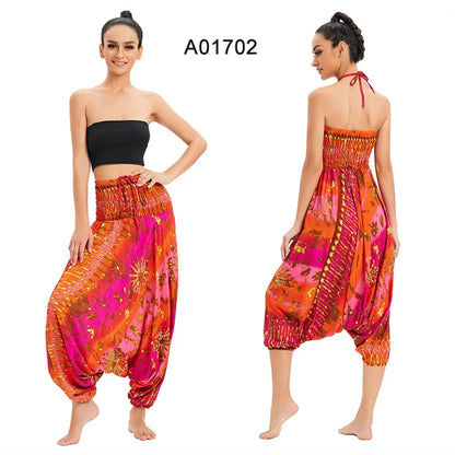 Bohemian Pants Women Pantalones Mujer Hippie High Waist Rayon Harem Baggy Boho Yoga Beach Wear Pour Femme Calca Feminina Printed