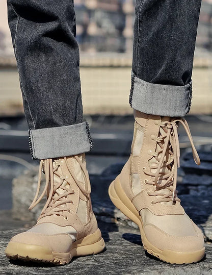 Summer Breathable Men Women Army Boots Military Tactical Airsoft Paintball Boots Side Zipper Male Desert Combat Ankle Boots
