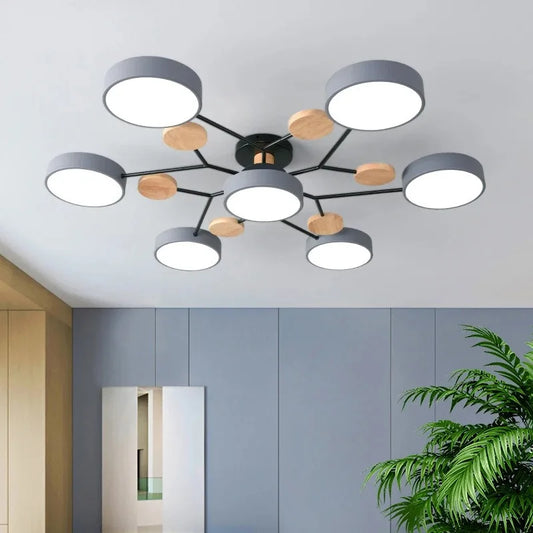 Lámpara de araña LED con 3 colores diferentes, ideal para sala de estar, dormitorio, hotel, apartamento, estudio, decoración del hogar, iluminación interior.