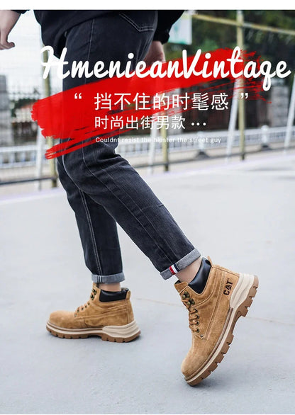 Botas de nieve para hombre, ideales para el invierno. Botas clásicas de caña alta para senderismo, con suela gruesa antideslizante y gran practicidad.