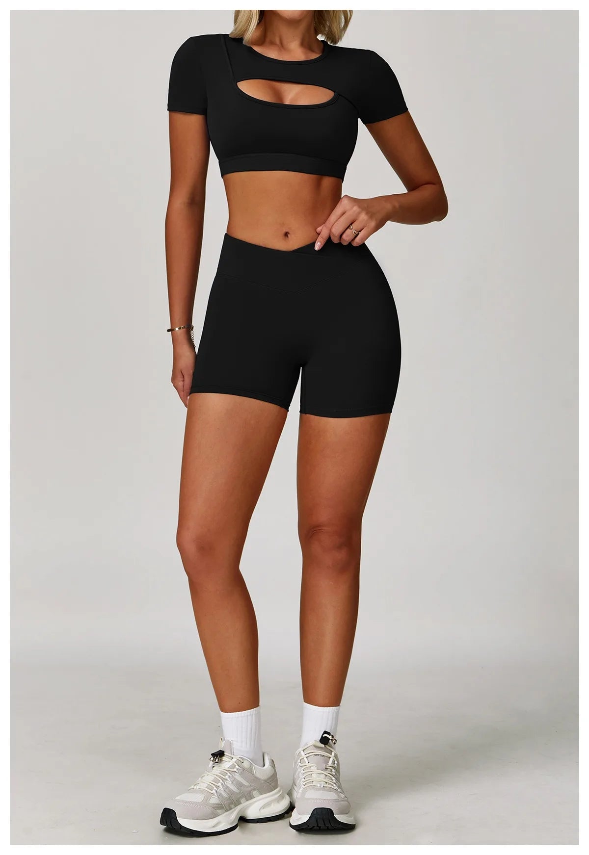 Ctenkevet - Conjunto de 2 piezas de falda corta deportiva para mujer, camiseta push up de secado rápido, conjunto deportivo de dos piezas para yoga