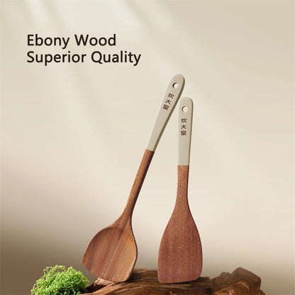 Espátula de madera de ébano COOKER KING, sartén antiadherente, espátula especial para saltear, espátula resistente al calor, cuchara para sopa de arroz, utensilios de cocina