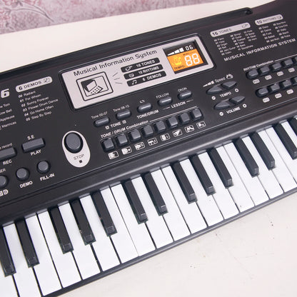 Teclado electrónico de música digital negro de 61 teclas, piano eléctrico, instrumento musical de regalo para niños.