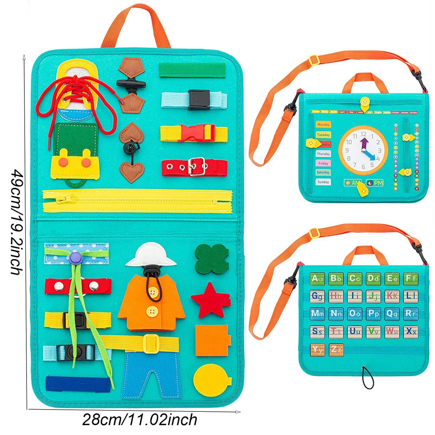 Tablero de actividades sensoriales Montessori Toys para desarrollar habilidades motoras, tablero de aprendizaje para niños pequeños, regalo de Navidad.