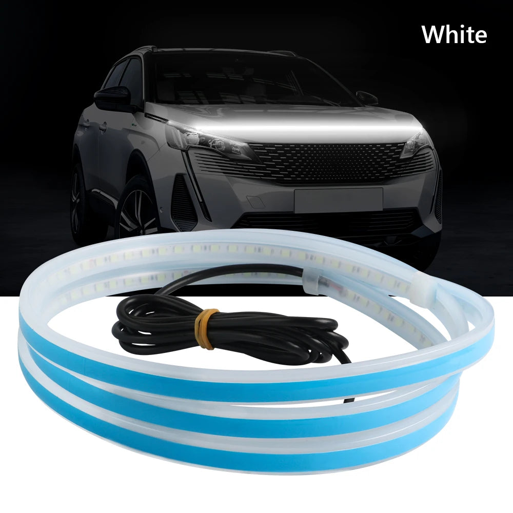 Tira de luz LED para capó de coche, impermeable, para decoración exterior, faros delanteros decorativos, lámpara ambiental universal de 12 V