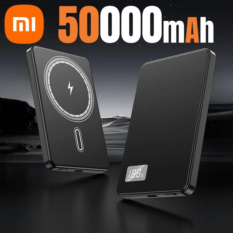 Batería externa inalámbrica magnética portátil Xiaomi de 500.000 mAh, PD22,5 W, carga rápida, compatible con Magsafe para iPhone y Samsung.