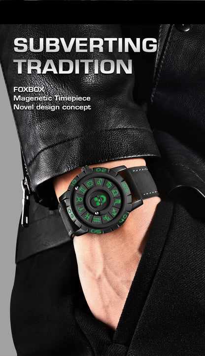 Nuevo reloj de lujo para hombre de la marca original FOXBOX, a la moda, con calavera, puntero deslizante, fuerza magnética, impermeable, de cuarzo.