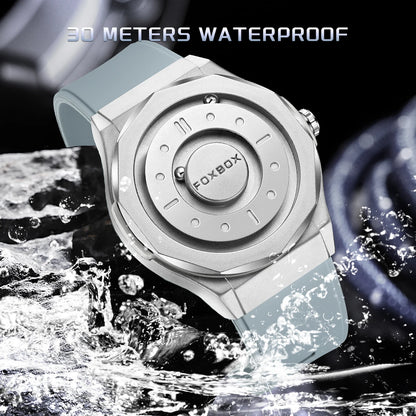 FOXBOX Reloj de negocios de lujo para hombre, resistente al agua hasta 30 m, diseño personalizado, correa de acero inoxidable, reloj de cuarzo para hombre, regalo de moda