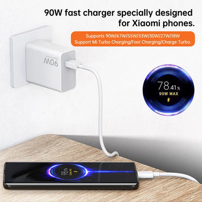 Xiaomi 90W Charger Fast Turbo Charging Wall Power Adapter 1M 6A Type C Cable Xiaomi Mi 15 14 Ultra Pro POCO X7 X6 Redmi Note 11T