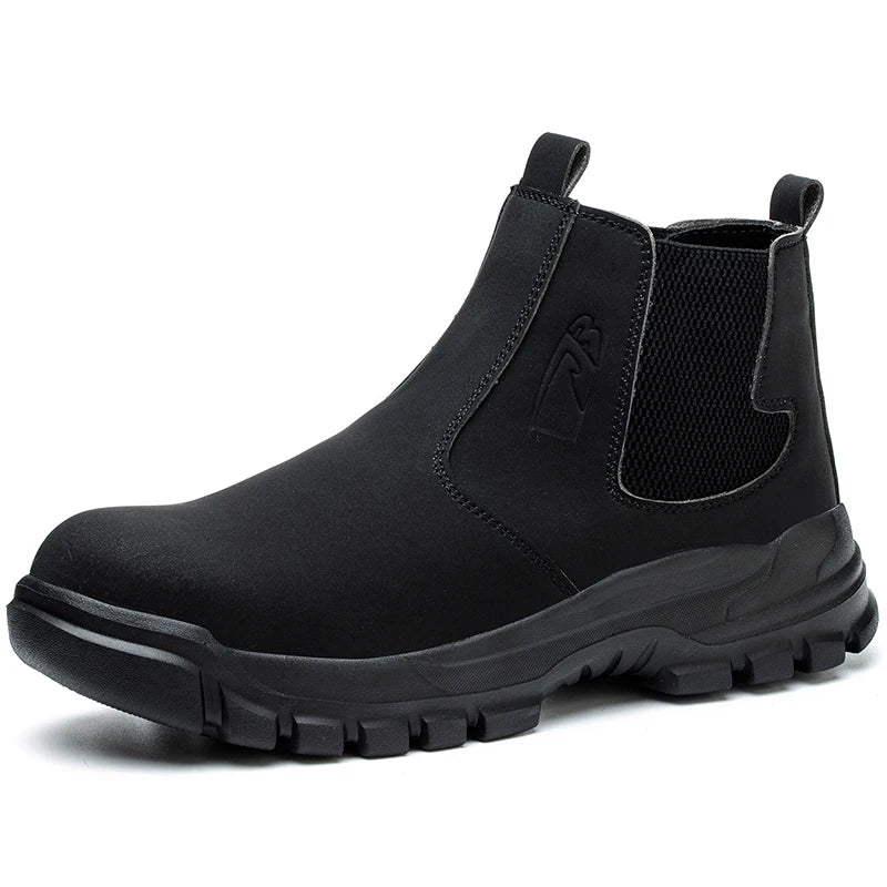 Botas de seguridad de caña alta para hombre, zapatos de seguridad impermeables con punta de acero, zapatos de soldador para construcción, zapatos de trabajo protectores, talla 47 48