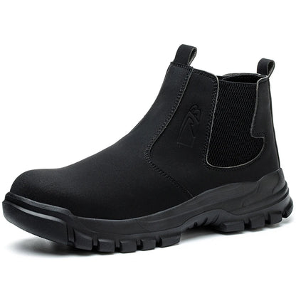 Botas de seguridad de caña alta para hombre, zapatos de seguridad impermeables con punta de acero, zapatos de soldador para construcción, zapatos de trabajo protectores, talla 47 48