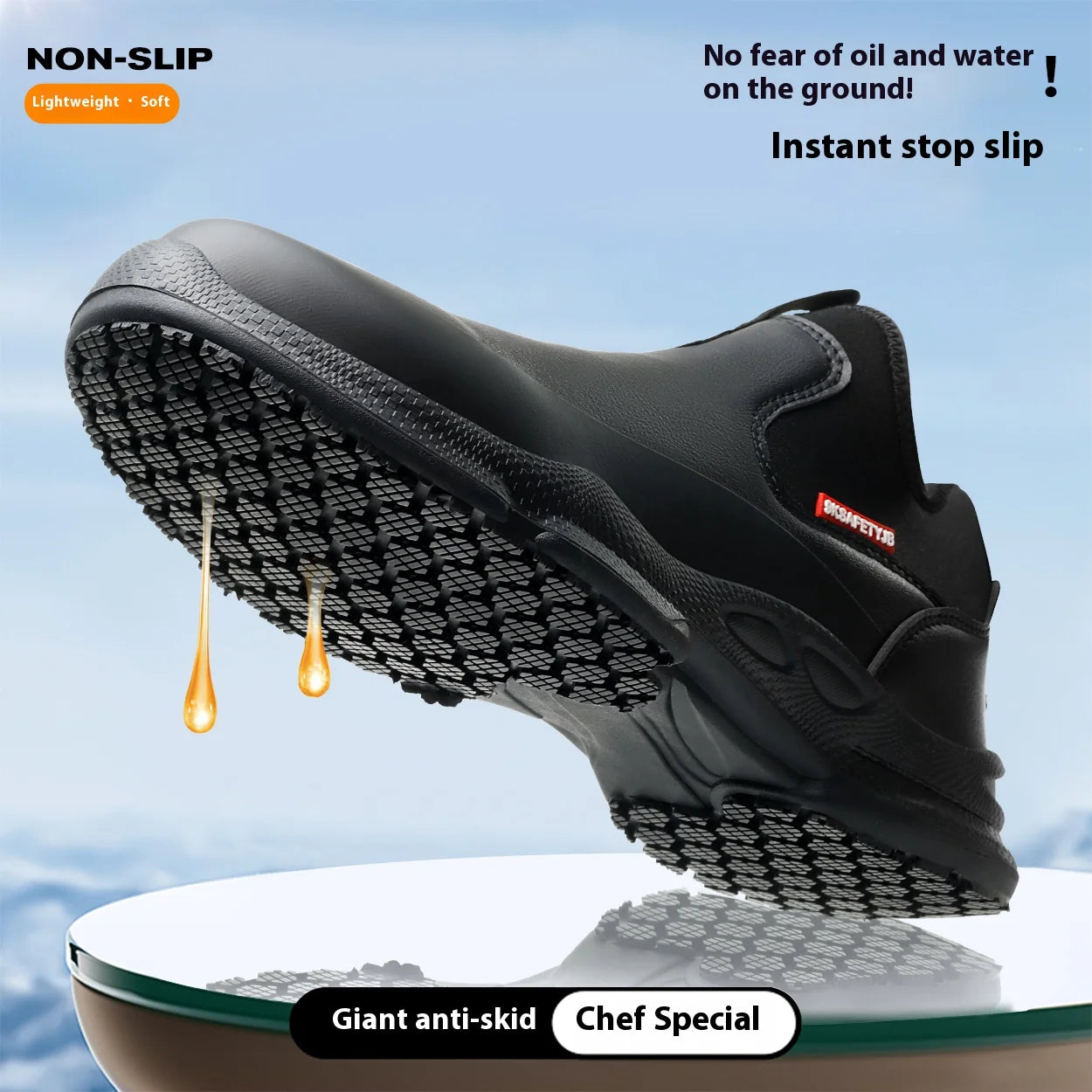 Zapatos de Chef para Hombre, Antideslizantes, Impermeables, Resistentes al Aceite, Cómodos Zapatos de Trabajo para Hombre, Resistentes, Casuales de Negocios, Nueva Moda.