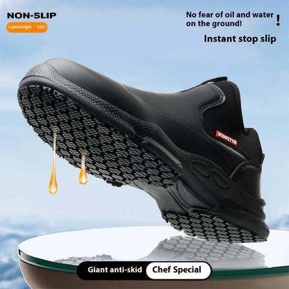 Zapatos de Chef para Hombre, Antideslizantes, Impermeables, Resistentes al Aceite, Cómodos Zapatos de Trabajo para Hombre, Resistentes, Casuales de Negocios, Nueva Moda.
