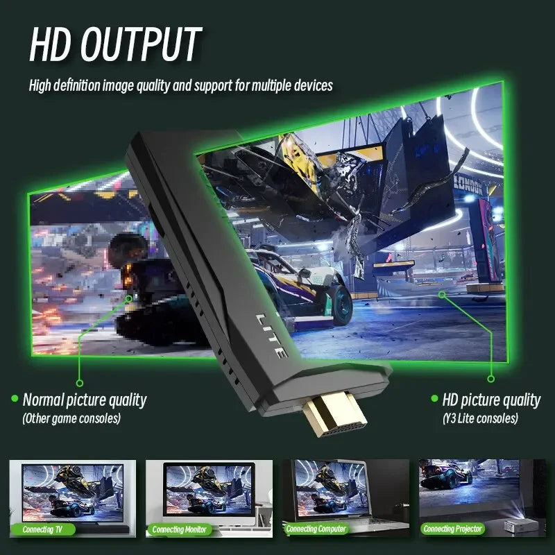Consola de videojuegos 2.4G con doble mando inalámbrico, 4K, 20.000 juegos, 64 GB, retro, ideal para regalo de Navidad infantil.