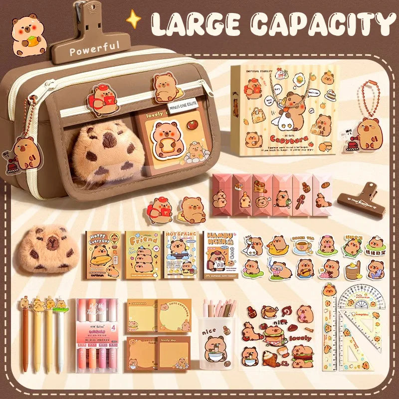 Set de útiles escolares, bonito estuche para lápices para niñas, papelería estética, accesorios útiles para el regreso a clases, kit escolar