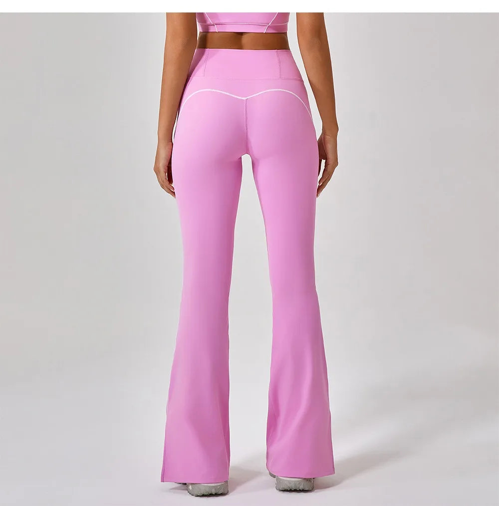 Leggings acampanados, pantalones de yoga para mujer, cintura alta, transpirables, de pierna ancha, ideales para gimnasio, deportes y danza.