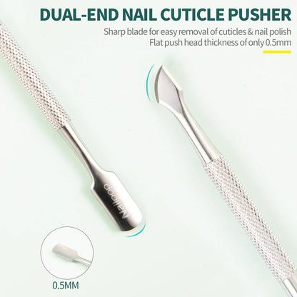Nailpop - Cortauñas profesional de acero inoxidable, tijeras, alicates, función de quitacutículas, kit de herramientas para manicura y cuidado de uñas