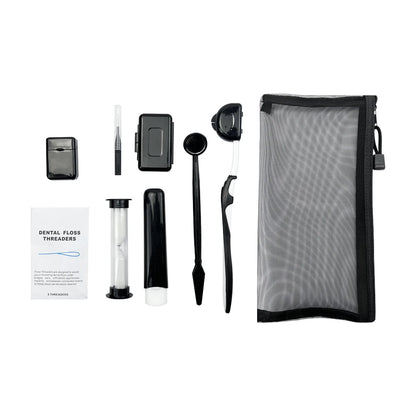 Juego de 8 kits de ortodoncia para dientes, herramienta de blanqueamiento para el cuidado bucal, cera para cepillado interdental, hilo dental, cepillo de dientes, juego de limpieza.