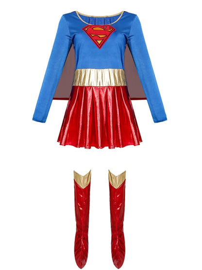 Adult Sexy Super Hero Cosplay Costume Halloween Carnival Party Wonder Girl Fancy Dress With Shoe Covers