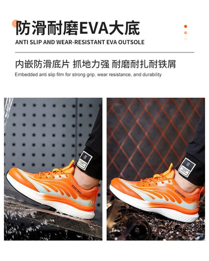 Nuevo calzado de seguridad para hombre, de cuatro estaciones, con puntera de acero antiaplastamiento y antiperforación, suela blanda antideslizante, para trabajo.