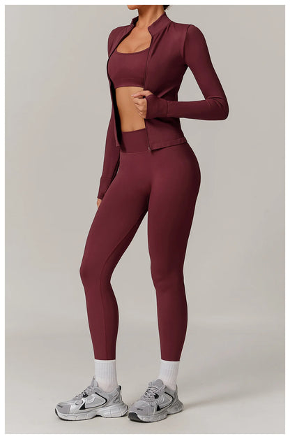 Conjunto de yoga deportivo sin costuras para mujer, 2 o 3 piezas, ropa deportiva para gimnasio, conjuntos de yoga para mujer, chándales, sujetador deportivo, leggings para gimnasio