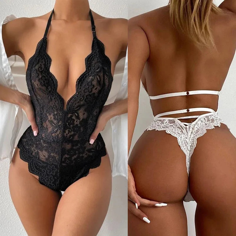 Body de encaje para mujer, lencería sexy, babydoll, body de una pieza, ropa interior erótica para adultos (+18), pijama de boda.