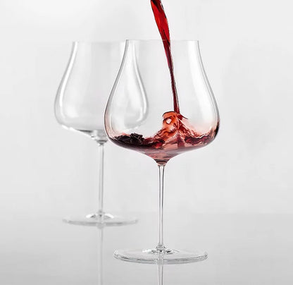 Copa de vino francesa de lujo de Borgoña, cristal, hecha a mano, extremadamente fina, con aroma a copa ampliada.