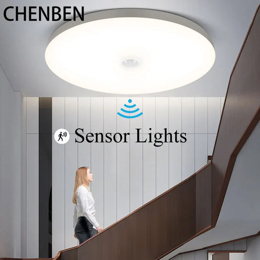 Lámpara de techo LED con sensor inteligente, moderna para interiores, pasillo, iluminación LED colgante, iluminación por inducción, luminaria para sala de estar.