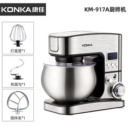 Máquina de chef multifuncional, mezcladora de masa totalmente automática con temporizador inteligente, batidora de huevos de escritorio para el hogar, comercial