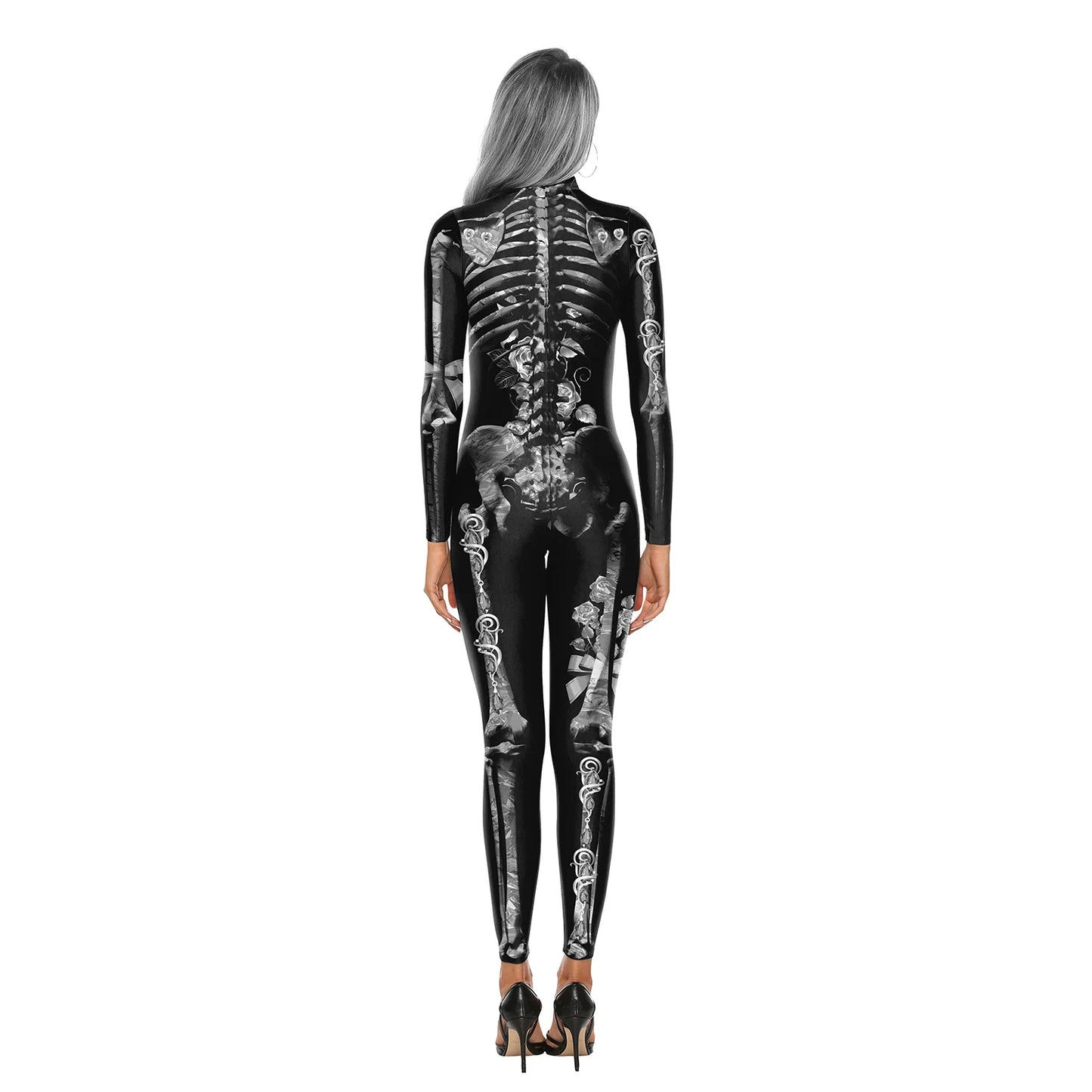 [You're My Secret] Halloween Women Adult Cosplay Jumpsuit Skeleton Bodysuit Female Zombies Party Outfit Sexy Zentai Costumes