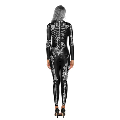 [You're My Secret] Halloween Women Adult Cosplay Jumpsuit Skeleton Bodysuit Female Zombies Party Outfit Sexy Zentai Costumes