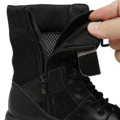 Summer Combat Training Boots Work Shoes Lightweight Mesh Breathable Military Tactical Boots 34-49 Plus Size Outdoor Hiking Boots
