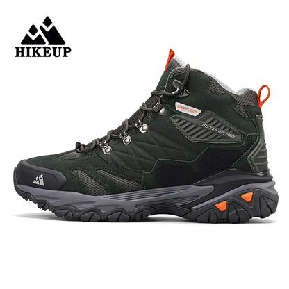 Botas de invierno HIKEUP para hombre, botas de senderismo para exteriores, de ante, de caña alta, impermeables, tácticas, de combate, militares.