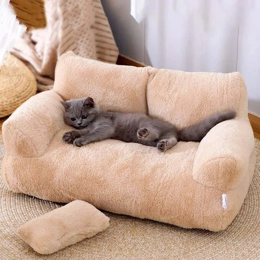Cama de lujo para gatos, sofá cálido de invierno, nido para mascotas, para perros pequeños y medianos, cómoda cama de felpa para cachorros, suministros para mascotas