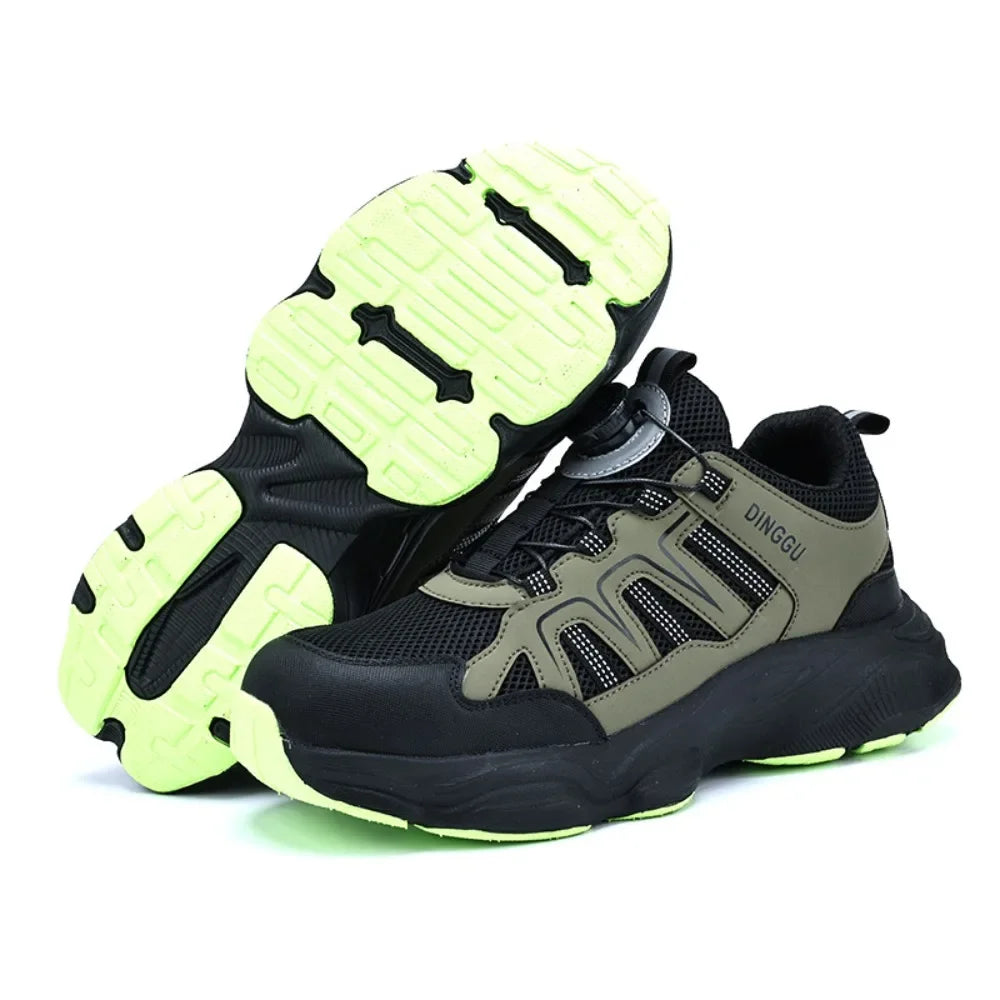 Calzado de seguridad laboral para hombre, resistente a impactos y perforaciones, con puntera de acero, tejido ligero y protección Flykned.