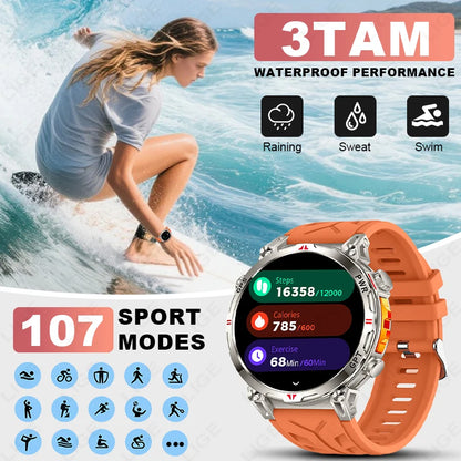 Reloj inteligente con GPS para hombre, pulsera deportiva con control del ritmo cardíaco, Bluetooth, llamadas, 530 mAh, resistente al agua hasta 3 ATM, 2025