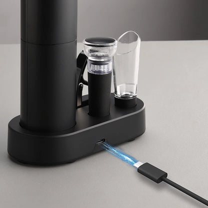 Abridor de botellas de vino eléctrico, sacacorchos automático para vino tinto con base de carga o batería, herramientas para vino, productos de cocina